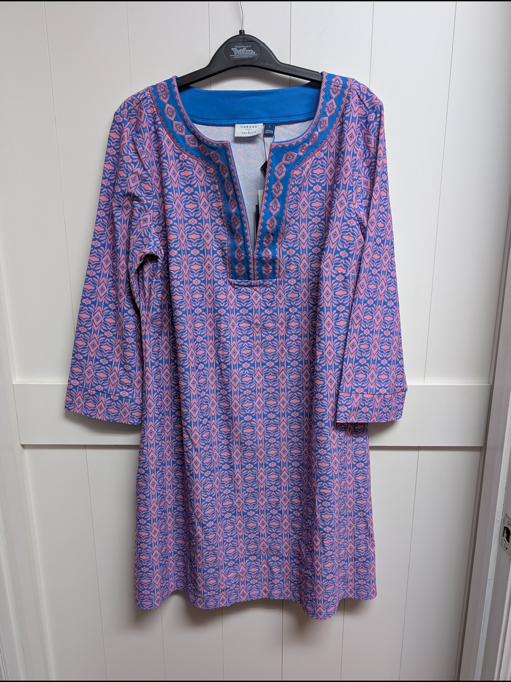 Cabana Life & Talbots Pink & Blue Printed Swim Cover-Up Tunic Dress - Picture 2 of 5